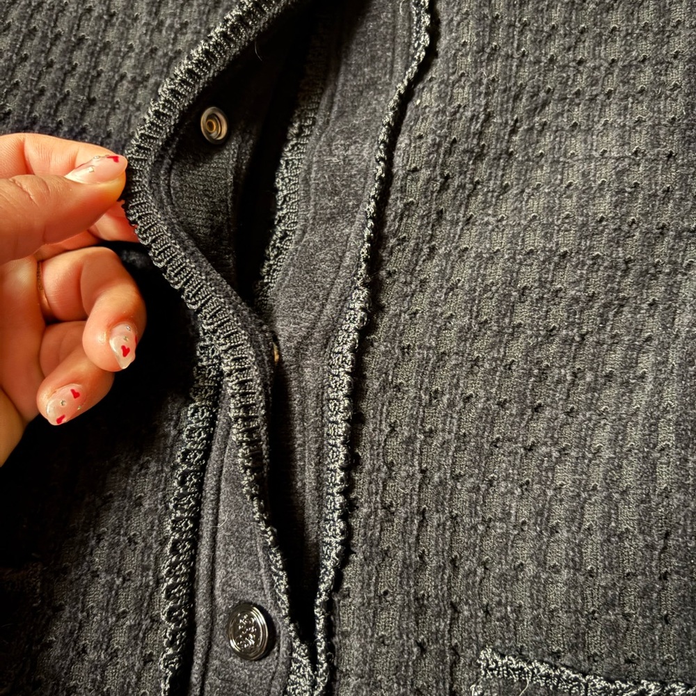 Sandro Black Textured Cardigan - Picture 6 of 13